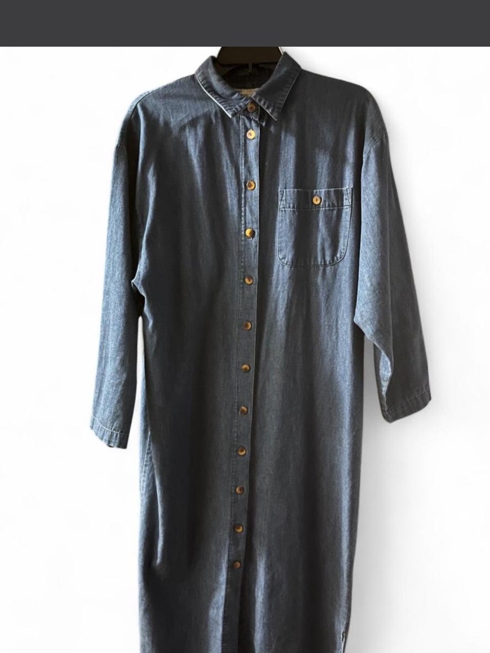 Vintage 90s Dennis Goldsmith Denim Button-Up Long Dress — Size 8